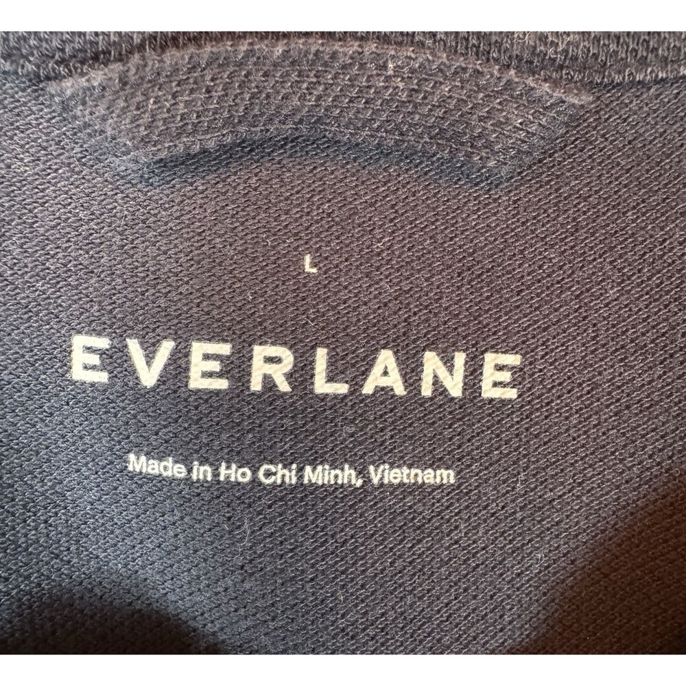 Everlane Shirt Mens L Navy Blue Collared Short Sleeve Full Button Casual Cotton - Picture 5 of 10